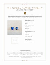 0.85 Ct.Tw.Total Carat Weight Greenish Blue Sapphire Studs Earrings, 14K White Gold Scan Report