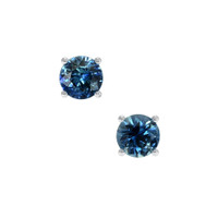 0.85 Ct.Tw.Total Carat Weight Sapphire Studs Earrings, 14K White Gold Video