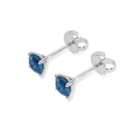 0.85 Ct.Tw.Total Carat Weight Sapphire Studs Earrings, 14K White Gold Image