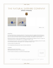 1.20 Ct. Blue Sapphire and Natural Diamond Pave Ring, Platinum 950 Appraisal