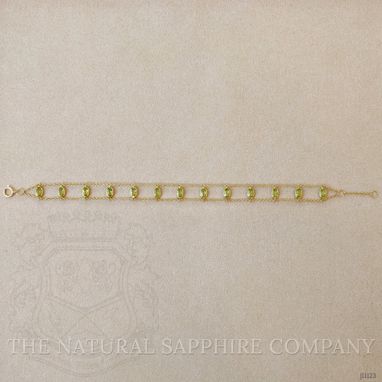 3.21 Ct.Tw. Peridot Bezel Bracelet, 14K Yellow Gold