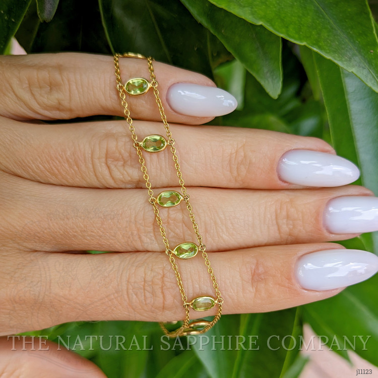 3.21 Ct.Tw. Peridot Bezel Bracelet, 14K Yellow Gold