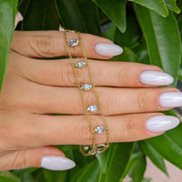 2.75 Ct.Tw. Aquamarine Bezel Bracelet, 14K Yellow Gold Image