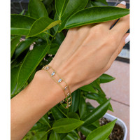 2.75 Ct.Tw. Aquamarine Bezel Bracelet, 14K Yellow Gold Life Style