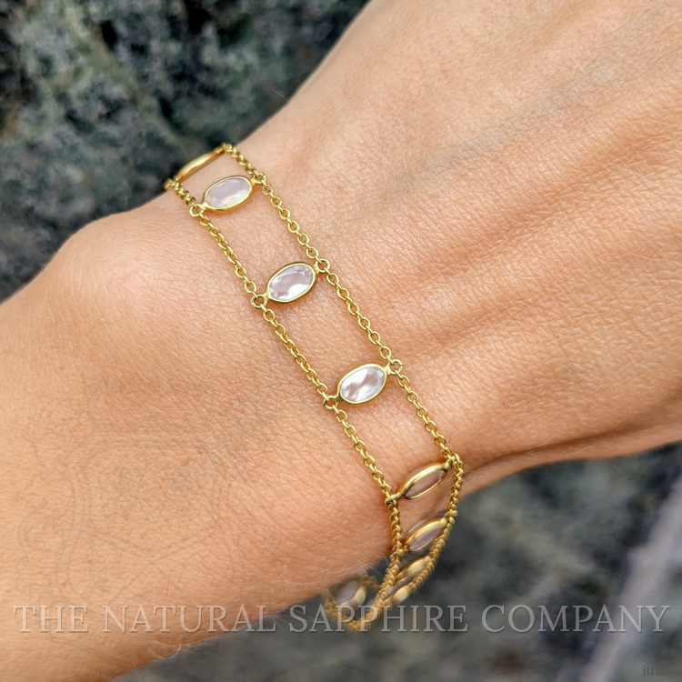 2.21 Ct.Tw. Moonstone Bezel Bracelet, 14K Yellow Gold