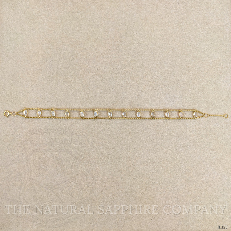 2.21 Ct.Tw. Moonstone Bezel Bracelet, 14K Yellow Gold