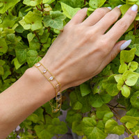 2.21 Ct.Tw. Moonstone Bezel Bracelet, 14K Yellow Gold Life Style