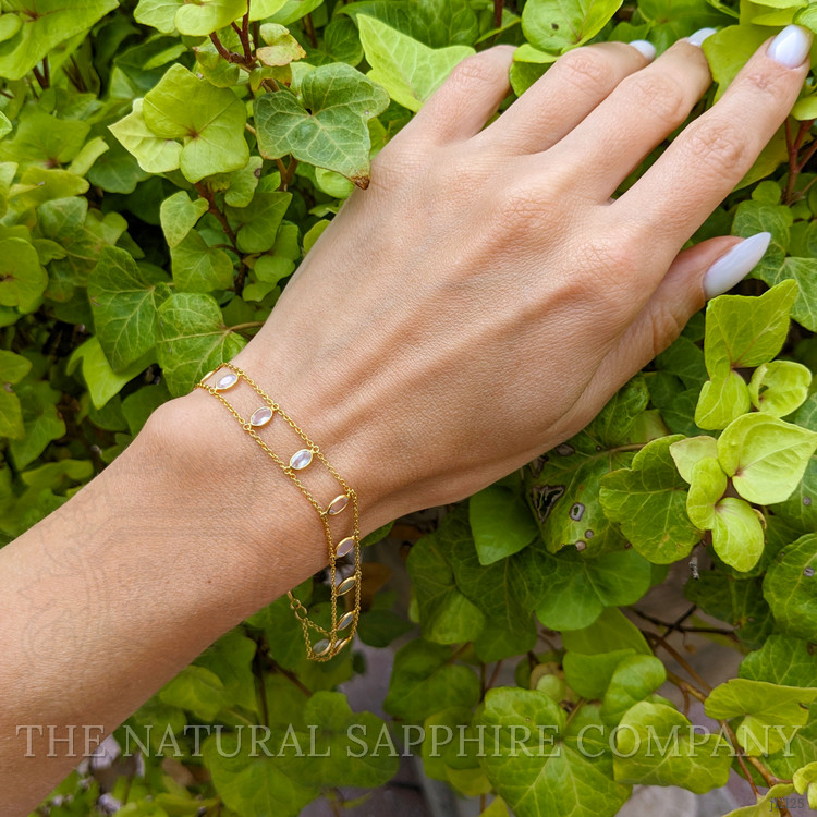 2.21 Ct.Tw. Moonstone Bezel Bracelet, 14K Yellow Gold