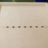 5.94 Ct.Tw. Blue Sapphire Bezel Bracelet, 14K Yellow Gold Image