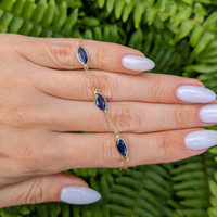 5.94 Ct.Tw. Blue Sapphire Bezel Bracelet, 14K Yellow Gold Image