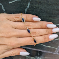 5.94 Ct.Tw. Blue Sapphire Bezel Bracelet, 14K Yellow Gold Life Style