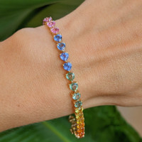 11.50 Ct.Tw. Sapphire 14K Yellow Gold bracelet