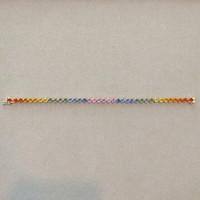 11.50 Ct.Tw. Multi Color Sapphire Tennis/Line Bracelet, 14K Yellow Gold Image