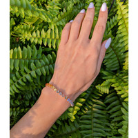 11.50 Ct.Tw. Multi Color Sapphire Tennis/Line Bracelet, 14K Yellow Gold Life Style