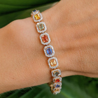 5.28 Ct.Tw. Sapphire 14K Yellow Gold bracelet