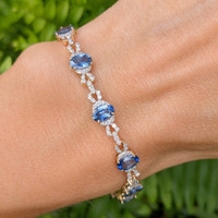 7.62 Ct.Tw. Sapphire 14K Yellow Gold bracelet