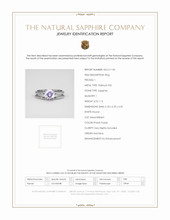 1.15 Ct. Pinkish Purple Sapphire Wedding Set Ring, Platinum 950 Scan Report