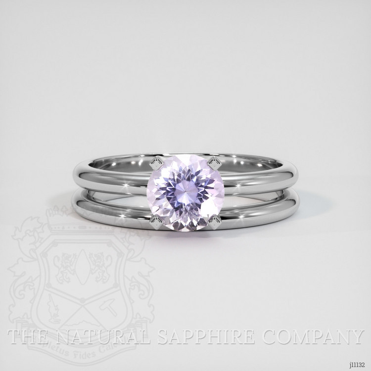 1.15 Ct. Pinkish Purple Sapphire Wedding Set Ring, Platinum 950