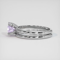 1.15 Ct. Pinkish Purple Sapphire Wedding Set Ring, Platinum 950 Image