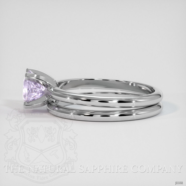 1.15 Ct. Pinkish Purple Sapphire Wedding Set Ring, Platinum 950