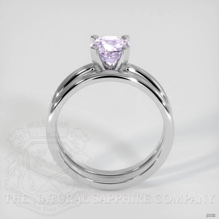 1.15 Ct. Pinkish Purple Sapphire Wedding Set Ring, Platinum 950