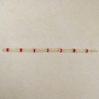 4.80 Ct.Tw.Total Carat Weight Ruby Bezel Bracelet, 14K Yellow Gold Image