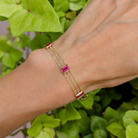 4.80 Ct.Tw.Total Carat Weight Ruby Bezel Bracelet, 14K Yellow Gold Life Style