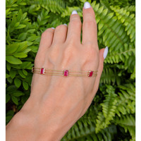 4.80 Ct.Tw.Total Carat Weight Ruby Bezel Bracelet, 14K Yellow Gold Life Style