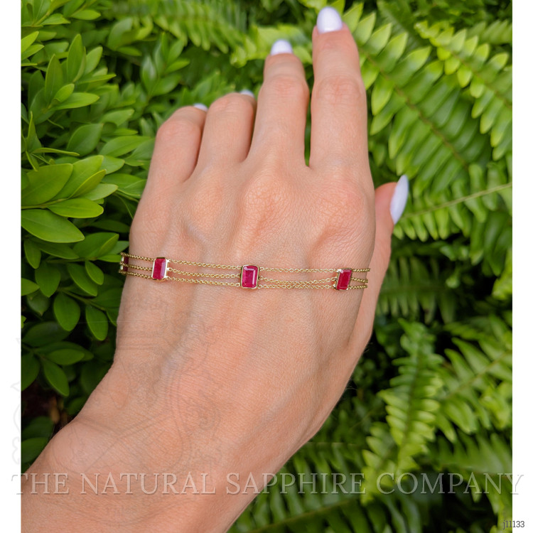 4.80 Ct.Tw. Ruby Bezel Bracelet, 14K Yellow Gold