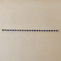 10.45 Ct.Tw. Blue Sapphire and Natural Diamond Tennis/Line Bracelet, 14K Yellow Gold Image