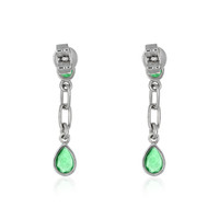 0.54 Ct.Tw. Emerald Emerald Bezel Earrings, 14K White Gold Image