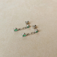 0.54 Ct.Tw. Emerald Emerald Bezel Earrings, 14K Yellow Gold Life Style