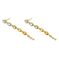 5.78 Ct.Tw. Multi Color Sapphire and Natural Diamond Bezel Earrings, 14K White Gold Image