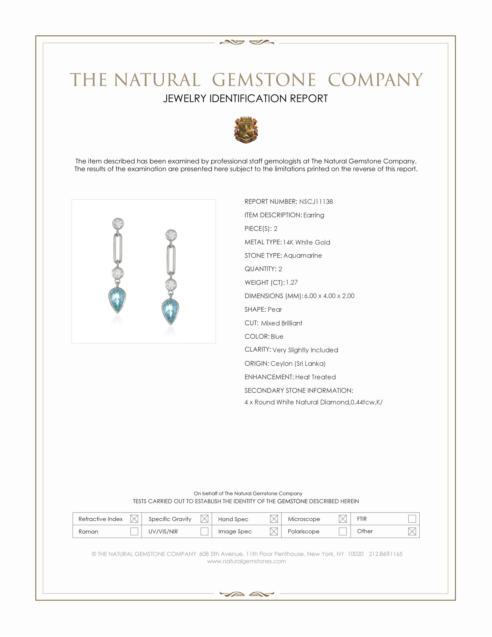 1.27 Ct.Tw. Blue Aquamarine and Natural Diamond Bezel Earrings, 14K White Gold