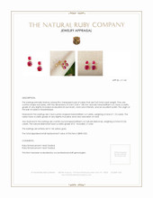 0.62 Ct.Tw.Total Carat Weight Ruby and Natural Diamond Drops Earrings, 14K Yellow Gold Appraisal