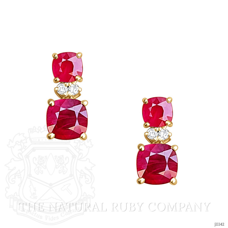 0.62 Ct.Tw. Ruby Ruby Drops Earrings, 14K Yellow Gold