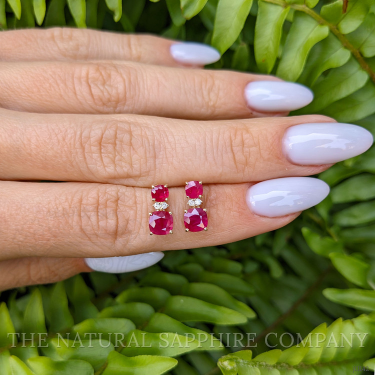 0.62 Ct.Tw. Ruby Ruby Drops Earrings, 14K Yellow Gold