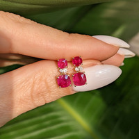 0.62 Ct.Tw. Ruby Ruby Drops Earrings, 14K Yellow Gold Life Style