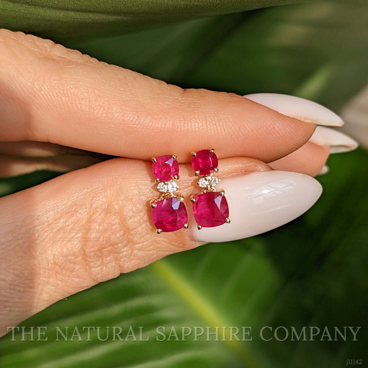 0.62 Ct.Tw. Ruby Ruby Drops Earrings, 14K Yellow Gold