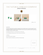 1.24 Ct.Tw.Total Carat Weight Emerald and Natural Diamond Drops Earrings, 14K White & Yellow Appraisal
