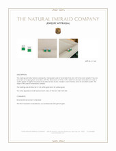 1.76 Ct.Tw.Total Carat Weight Emerald and Natural Diamond Drops Earrings, 14K White & Yellow Appraisal