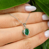 0.95 Ct. Emerald Bezel Pendant, Platinum 950 Image