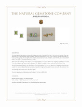1.24 Ct.Tw.Total Carat Weight Yellowish Green Peridot and Natural Diamond Studs Earrings, 14K Yellow Gold Appraisal