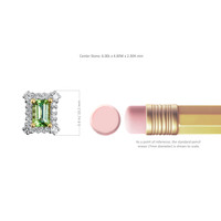 1.24 Ct.Tw.Total Carat Weight Peridot Natural Diamond Studs Earrings, 14K Yellow Gold Image