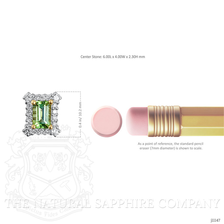 1.24 Ct.Tw. Peridot Natural Diamond Studs Earrings, 14K Yellow Gold