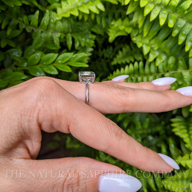 3.80 Ct. Yellowish Green Sapphire Solitaire Ring, Platinum 950