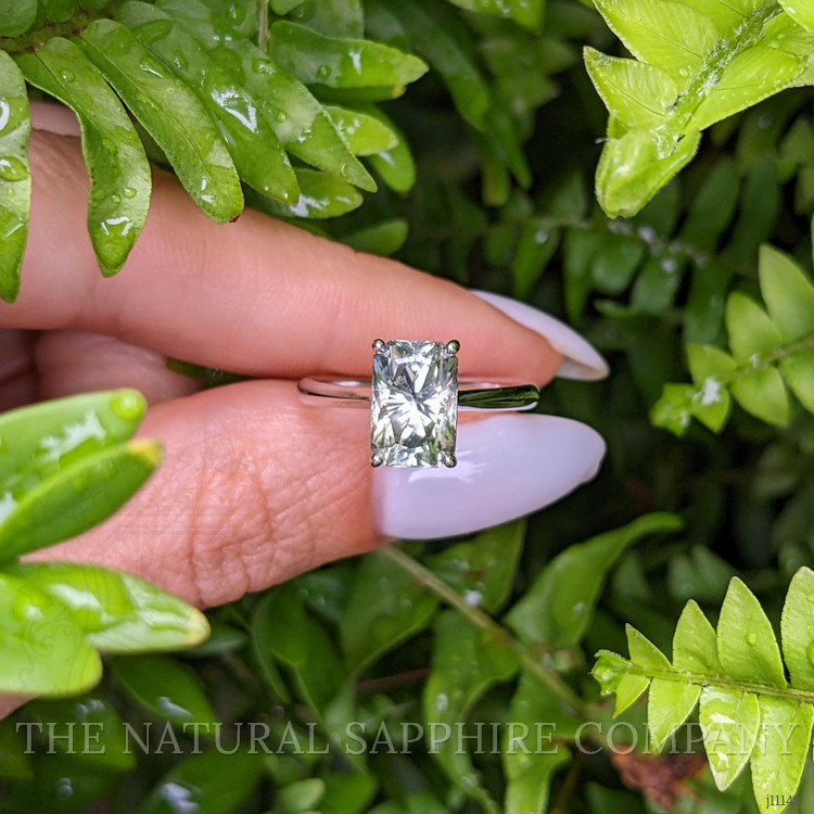 3.80 Ct. Yellowish Green Sapphire Solitaire Ring, Platinum 950