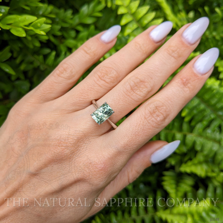 3.80 Ct. Yellowish Green Sapphire Solitaire Ring, Platinum 950