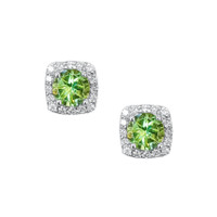 1.18 Ct.Tw. Peridot 14K White Gold earring