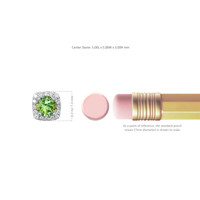 1.18 Ct.Tw. Peridot Natural Diamond Studs Earrings, 14K White Gold Image